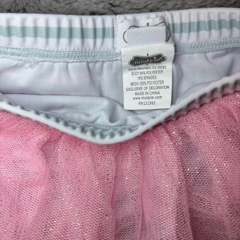 Mud Pie Baby Girl Swimsuit Mermaid Size 12-18 Months SPF 50 Tutu Two Piece